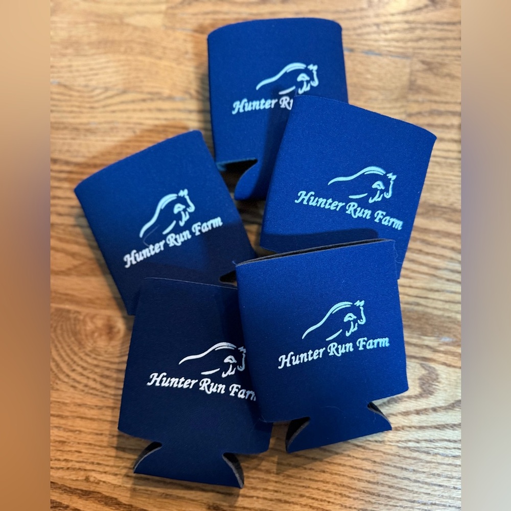 Jumping horse beverage can koozies
Bundle of 5 Royal blue 
New never used